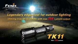 Fenix TK11 R5 Cree LED 258 Lumen Tactical Flashlight   w/ Four CR123A 