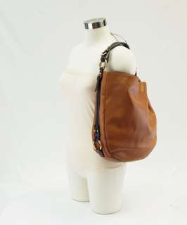 Lauren Ralph Lauren Harbridge Leather Large Hobo Tan Handbag Bag $368 