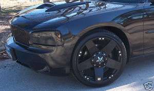 22 INCH Black Out Rockstar 300C Charger Wheels Rims 265  