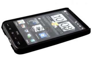 Black Rubber Hard Back Case Cover For HTC HD2 T8585 Leo  