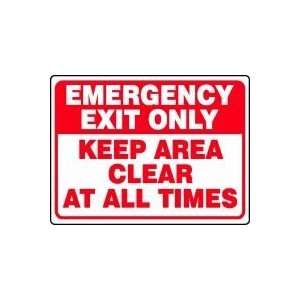   KEEP AREA CLEAR AT ALL TIMES 18 x 24 Plastic Sign