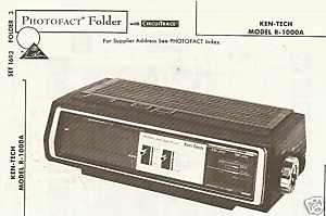 Ken Tech Model R 1000A AM FM Clock Radio Photofact  