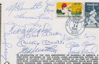 Mickey Mantle 500 HR Cachet 12 Sigs Signed Auto PSA DNA  