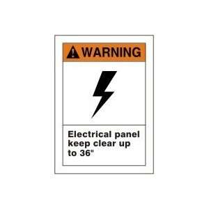 WARNING ELECTRICAL PANEL KEEP CLEAR UP TO 36 (W/GRAPHIC) Sign   14 x 