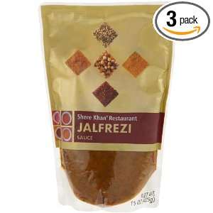 Shere Khan Restaurant Jalfrezi Sauce, 15 Ounce Bags (Pack of 3 