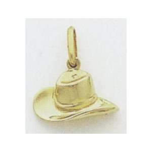  14kt Yellow Solid Gold Cowboy Hat Charm  A9383 Jewelry
