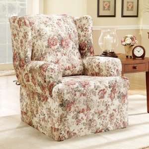  Chloe Floral Wing Chair Slipcover (T Cushion)