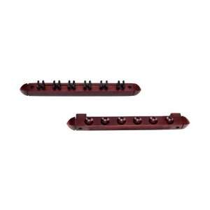   Standard 6 Pool Cue Wall Rack with Clips Color Wine Toys & Games