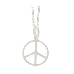  Tashi Brushed Sterling Silver Peace Sign Necklace Tashi Jewelry