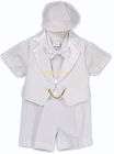 180 NEW Toddler BOY Sz 2T 5 Pcs SUMMER Baptism TUXEDO SHORT SET WHITE 