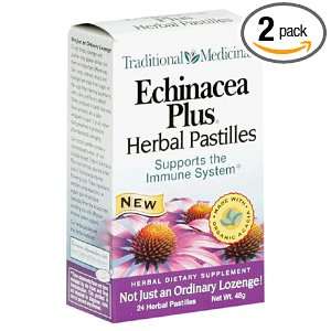 Traditional Medicinals Echinacea Plus Herbal Pastilles, 24 Count (Pack 