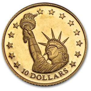  Liberia $10 Gold (Proof) Random Dates Toys & Games