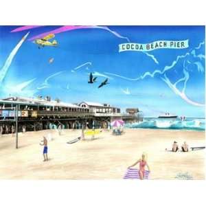  Cocoa Beach Pier Metal Sign Surfing and Tropical Decor 