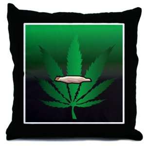  Throw Pillow Marijuana Joint and Leaf 