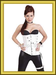 New Real Gothic Leather Corset Bustier UnderBust 2XS~7XL  