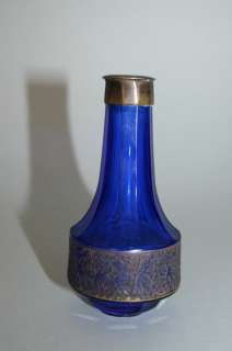 MOSER KARLSBAD GLASS VASE WITH METAL MOUNTING c. 1900  