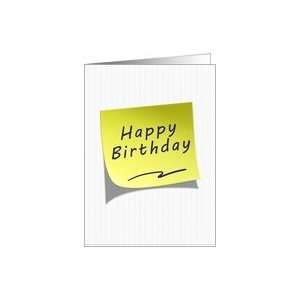  Happy Birthday Yellow Post Note Card Health & Personal 