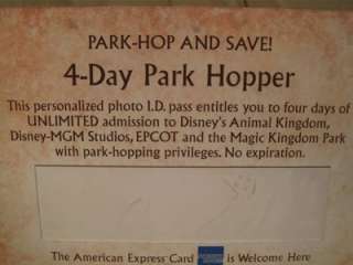 Disney EXCLUSIVE Park Entrance Ticket Price Sign HTF  