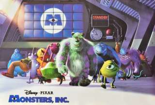 Monsters Inc Pixar Walt Disney Large Poster 21x31 inch  