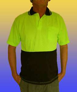 NEW HI VIS WORK WEAR POLO SHIRT   Safety Yellow   S/S  