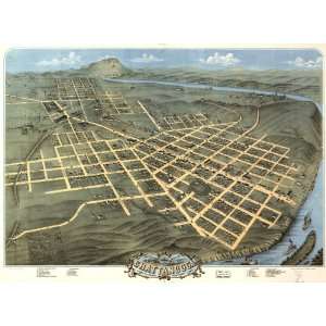  1871 Birds eye map of Chattanooga, Tennessee