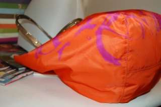 COACH Bonnie Girl Photo Print Pink Orange Nylon HUGE Work Travel Bag 