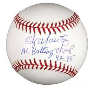  Edgar Martinez Autographed Baseball with Batting Champ 