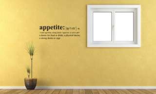 Definition of Appetite Vinyl Word Wall Art Lettering