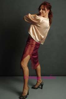 Vintage Sheer LEGGY Lace NYLON HALF SLIP Sz Large  