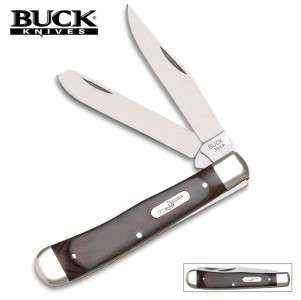 Buck Large Woodgrain Trapper Folding Knife 384BRS  