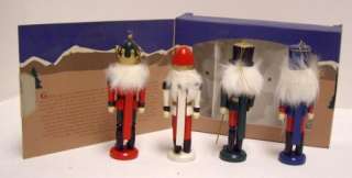 Handcrafted Wooden Nutcracker Ornaments With Box As Is  