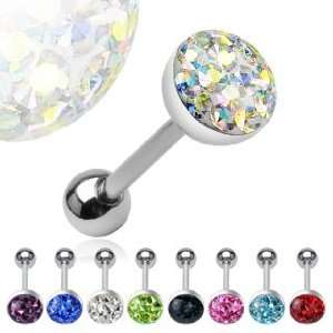  316L Surgical Steel Barbells with AB (Aurora Borealis) 8mm 
