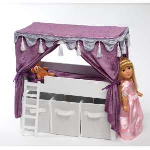  Doll Canopy Bed & Storage Set Fits American Girl 18 Inch 