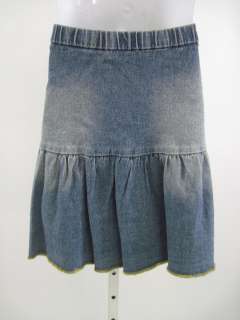 NWT LIPSTIK Girls Blue Embroidered Denim Skirt Sz 14  