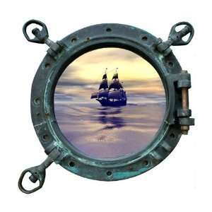   with illusion of porthole on boat 30 x 30 cm Arts, Crafts & Sewing