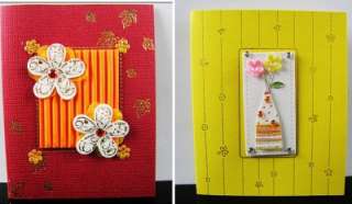 NEW 3D Handmade Flower Beads Friendship Birthday Greeting Card Cards 3 