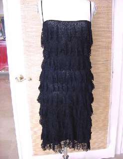 DOLCE GABBANA Dress Flapper 8 NWT crochet lace FRINGE  
