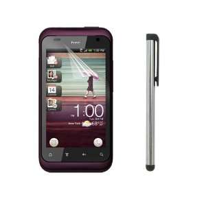  Screen Protector + Silver Touch Screen Stylus Pen for HTC Rhyme ADR 