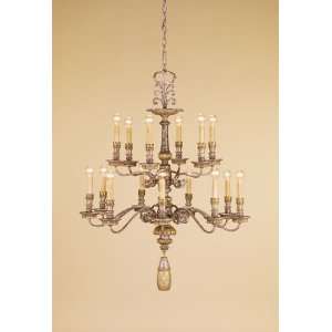 Currey & Company 9462 Cazenove Chandeliers in Old World Silver Leaf 