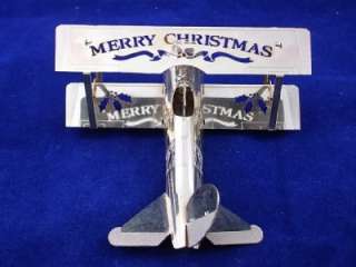   Merry Christmas Santa Claus in Bi Plane Airplane Figurine 4  