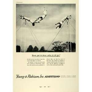   Aerial Acrobatics Circus Stunts   Original Print Ad