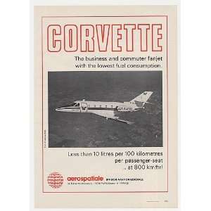  1974 Air Alpes Aerospatiale Corvette Jet Photo Print Ad 