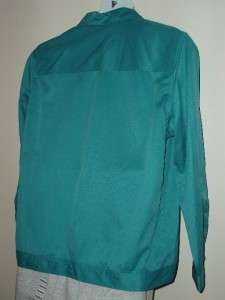 ALFRED DUNNER NEW Aqua Wisteria Lane Embroidered Shirt Jacket Womens 
