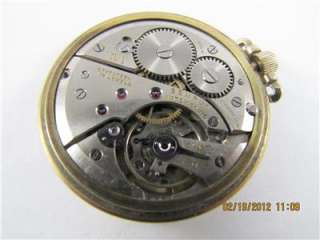 Vintage Rare BENRUS Pocket Watch 17J O.F Very Thin Swiss Gold Working 