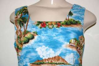 SHANNON MARIE 8 S Hawaiian Tropical Print Mini Tank Dress Sleeveless 