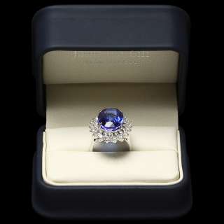 43800 CERTIFIED 14K WHITE GOLD 11.00CT TANZANITE 2.30CT DIAMOND RING 