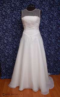 Ivory Organza Beaded Sleevless Wedding Dress 12 NWD  