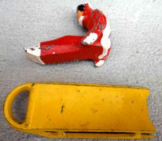 vintage BARCLAY WINTER LEAD FIGURES sled+person #5  