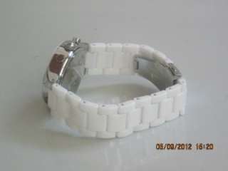   Ceramic Bracelet Chronograph Date Dial White Womens Watch NY 4912 $250