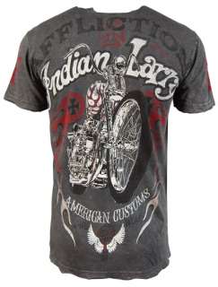Mens Indian Larry American Customs T Shirt Affliction NEW MMA A4922 